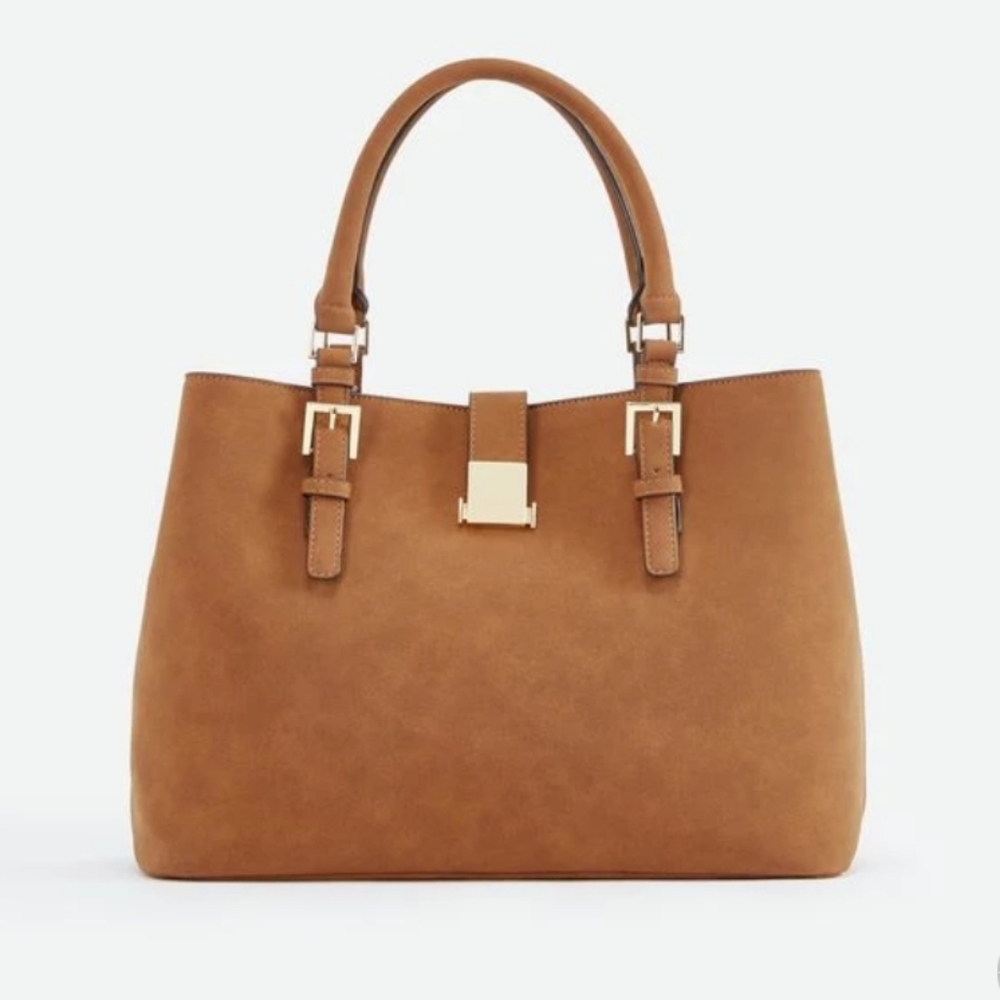 Just fab tan satchel